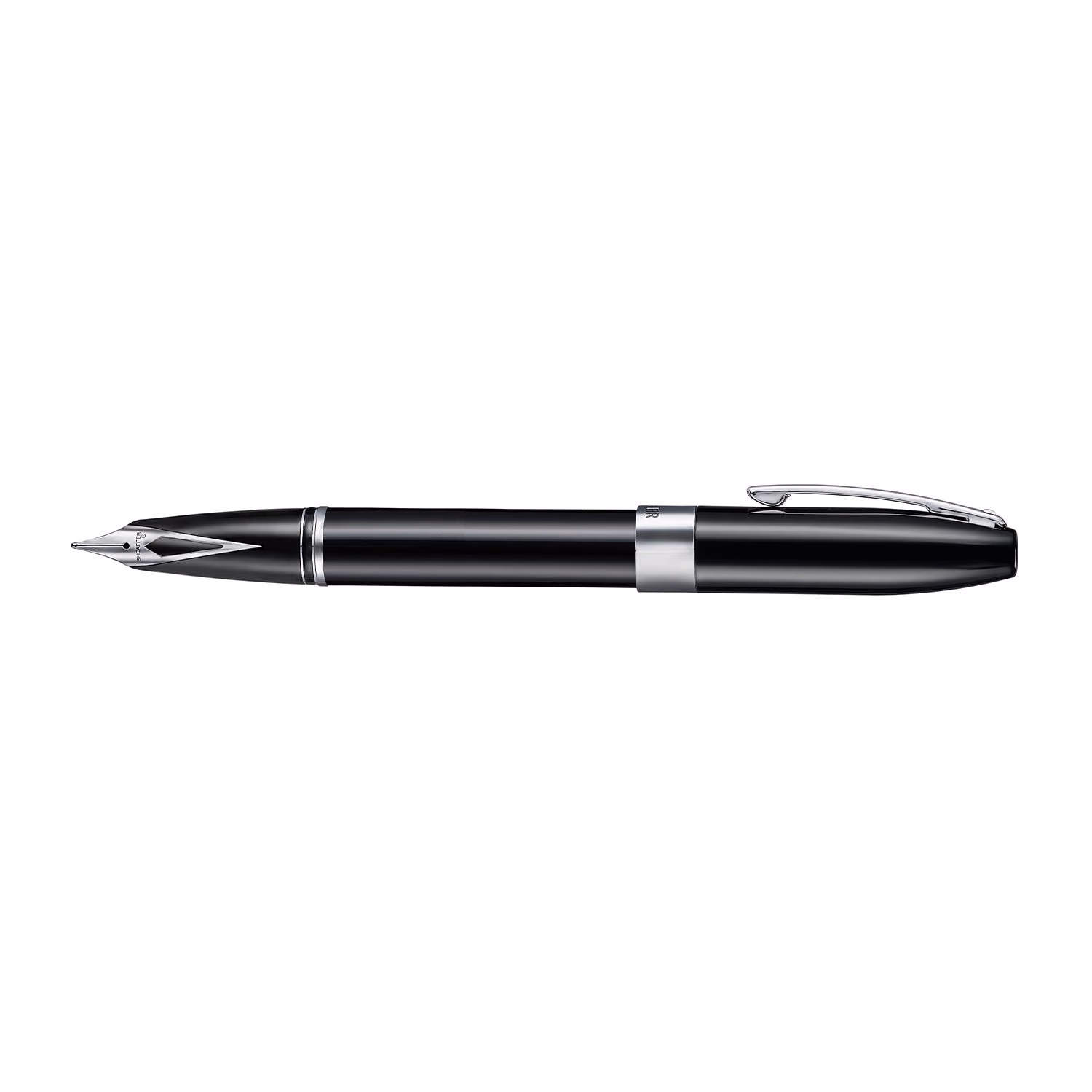 Sheaffer Legacy 9064 Glossy Black Inlaid Nib Fountain Pen (Fine) with Chrome-Plated Trims - Black lacquer finished with chrome-plated trims