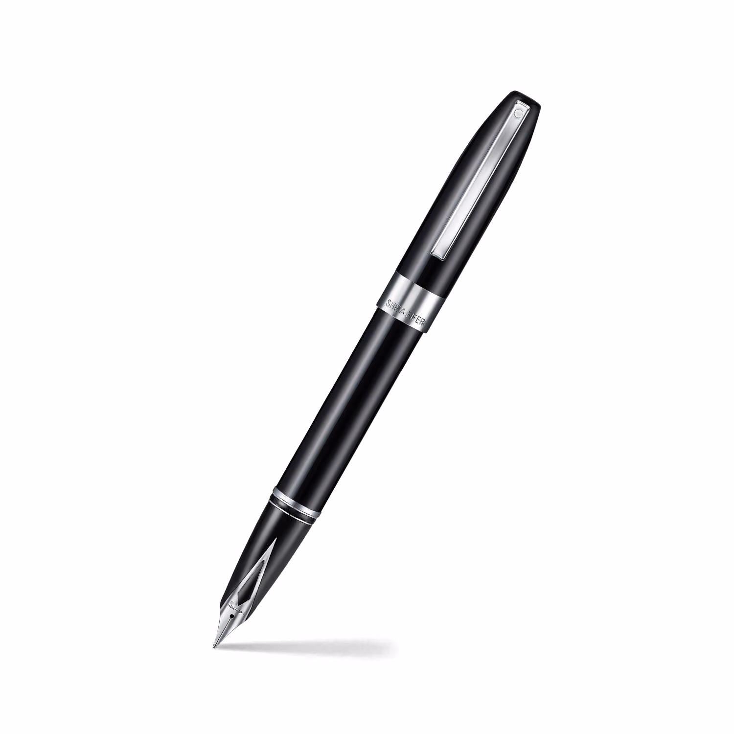 Sheaffer Legacy 9064 Glossy Black Inlaid Nib Fountain Pen (Fine) with Chrome-Plated Trims image 1