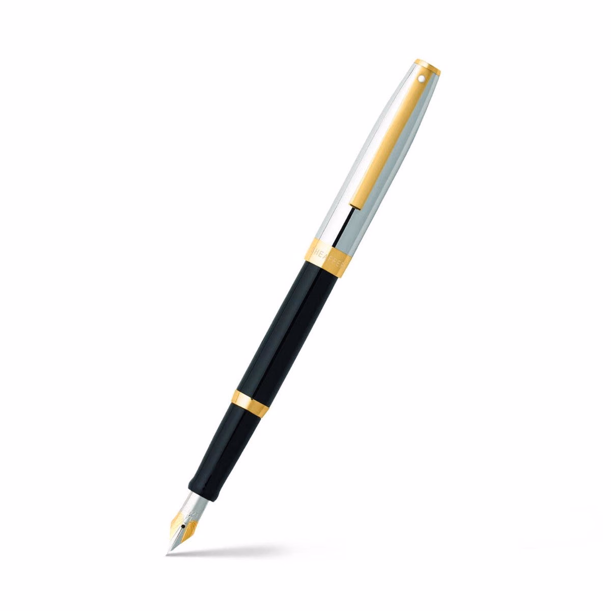 Sheaffer SAGARIS 9475 Gloss Black Barrel and Chrome Cap Fountain Pen With Gold Tone Trim - Medium image 1