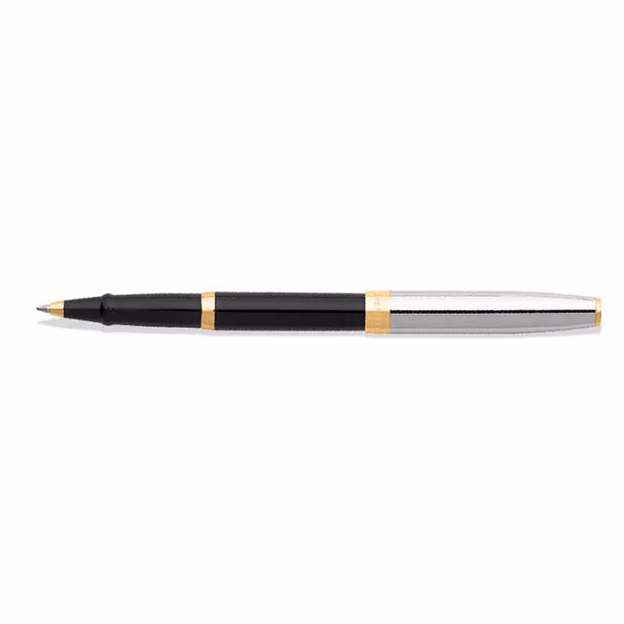 Sheaffer SAGARIS 9475 Gloss Black Barrel and Chrome Cap Rollerball Pen With Gold Tone Trim - Gloss Black Barrel and Chrome Cap With Gold Tone  trim