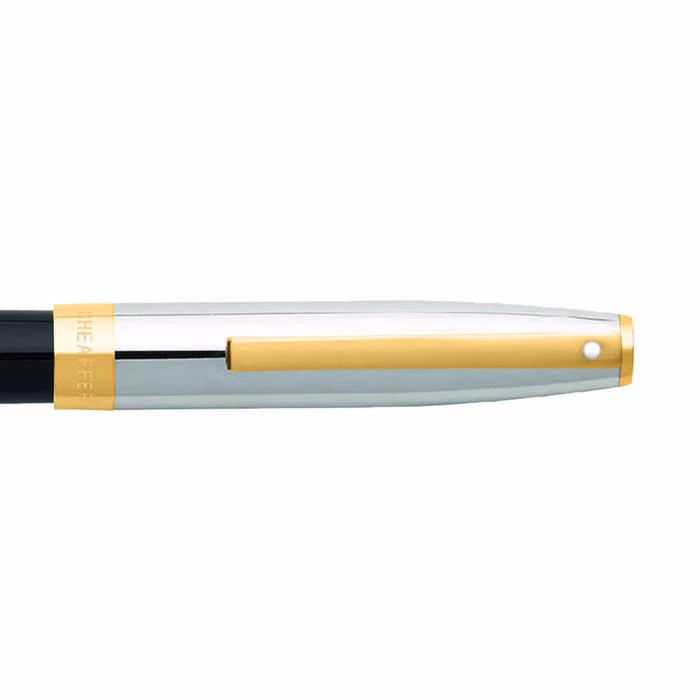 Sheaffer SAGARIS 9475 Gloss Black Barrel and Chrome Cap Rollerball Pen With Gold Tone Trim image 5
