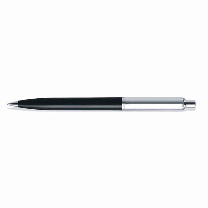 Sheaffer Sentinel Black and Chrome Ballpoint Pen With Chrome Trims - Black barrel with Brushed Chrome-plated cap featuring Chrome-plated appointments