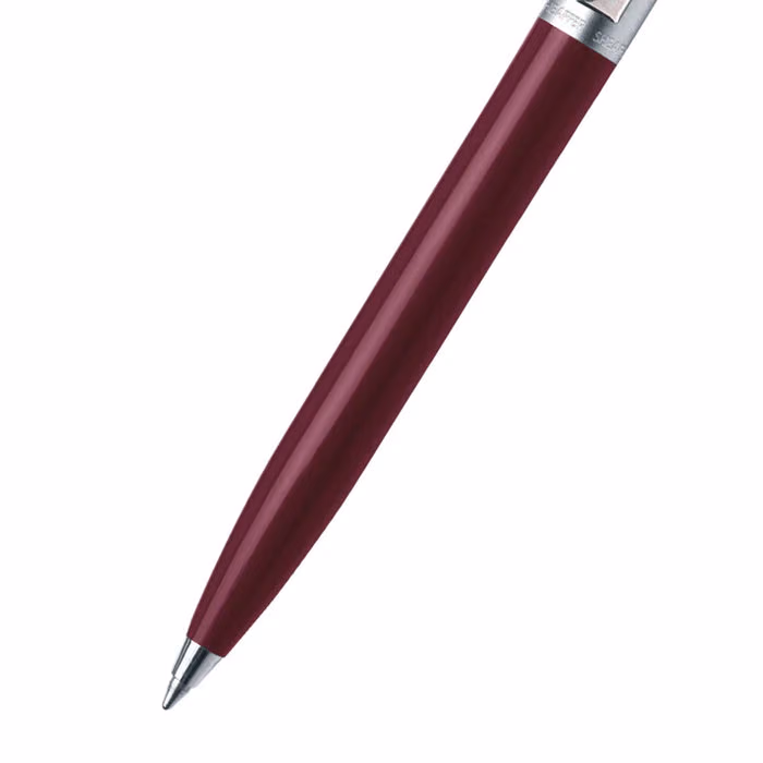 Sheaffer Sentinel Burgandy and Chrome Ballpoint Pen With Chrome Trims image 2