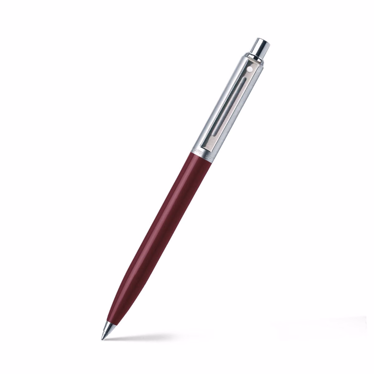 Sheaffer Sentinel Burgandy and Chrome Ballpoint Pen With Chrome Trims image 1