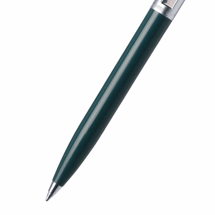 Sheaffer Sentinel Dark Green and Chrome Ballpoint Pen With Chrome Trims image 2