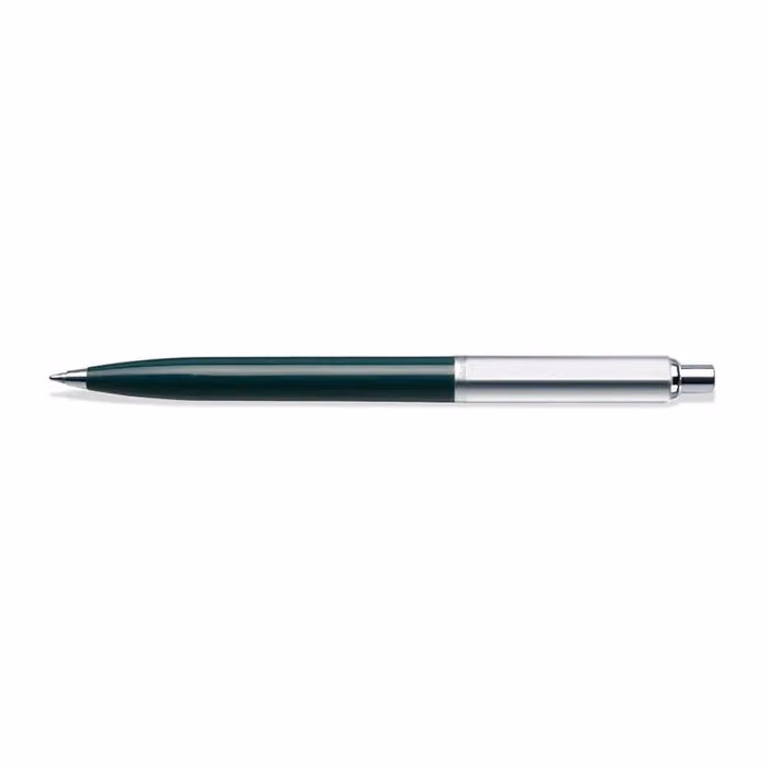 Sheaffer Sentinel Dark Green and Chrome Ballpoint Pen With Chrome Trims - Dark Green barrel with Brushed Chrome-plated cap featuring Chrome-plated