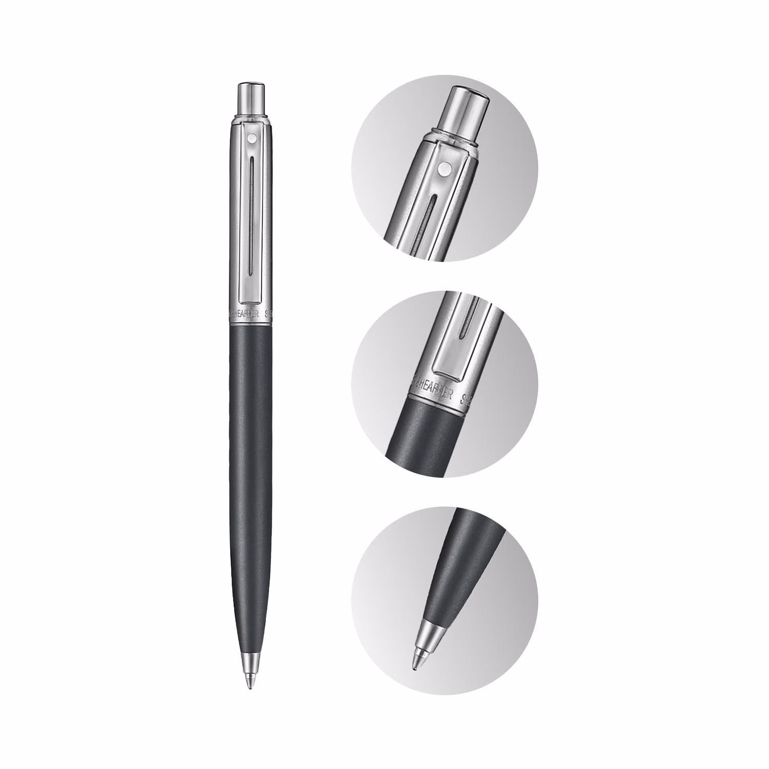 Sheaffer Sentinel Sentinel Metal Matte Black Barrel Brished Chrome Cap Chrome Trims Ballpoint image 6