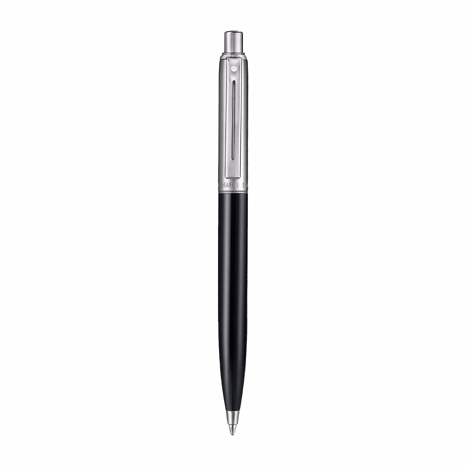 Sheaffer Sentinel Metal 332 Glossy Black Barrel and Brushed Chrome Ballpoint Pen with Chrome Trims image 4