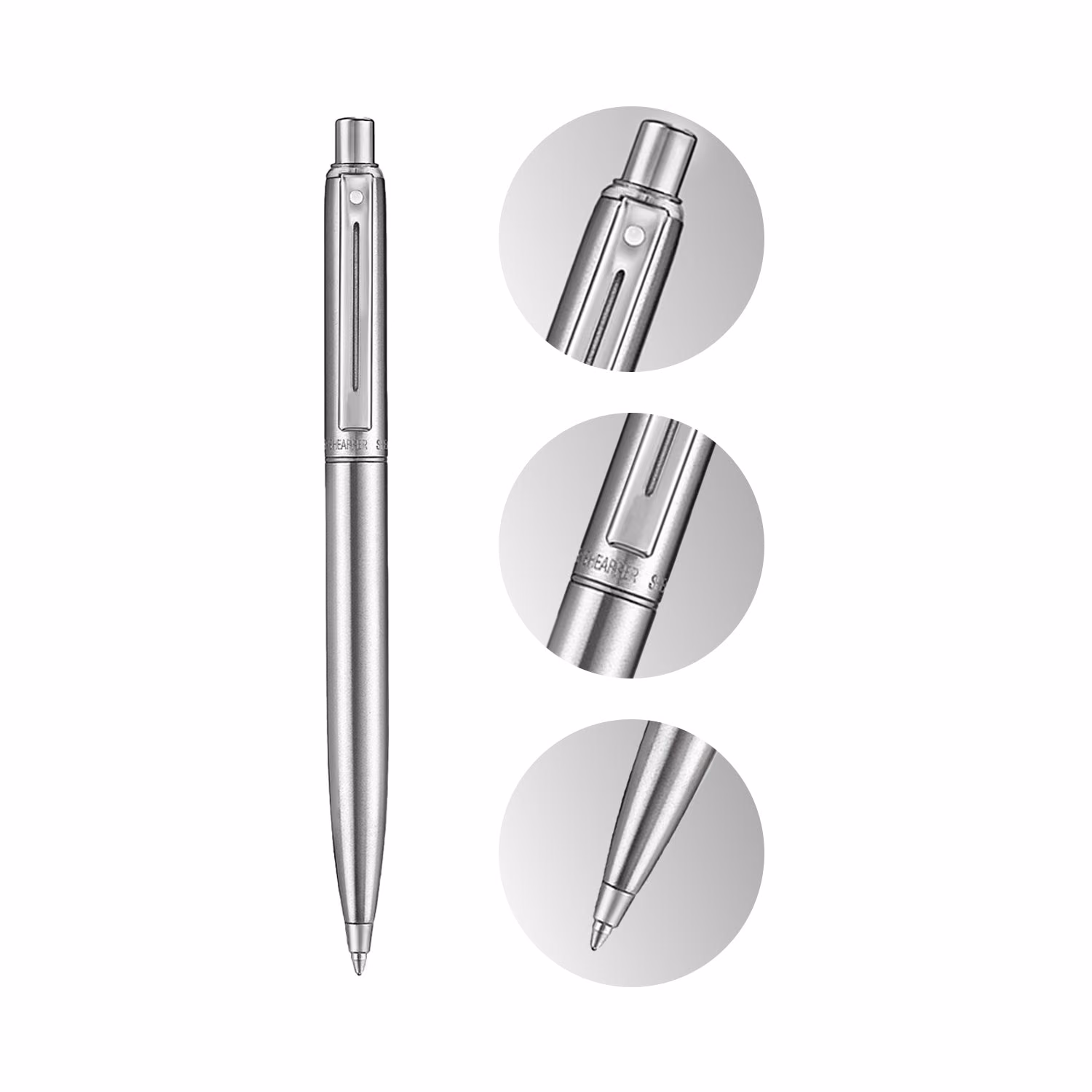 Sheaffer Sentinel Metal 330 Brushed Chrome Ballpoint Pen with Chrome Trims image 6