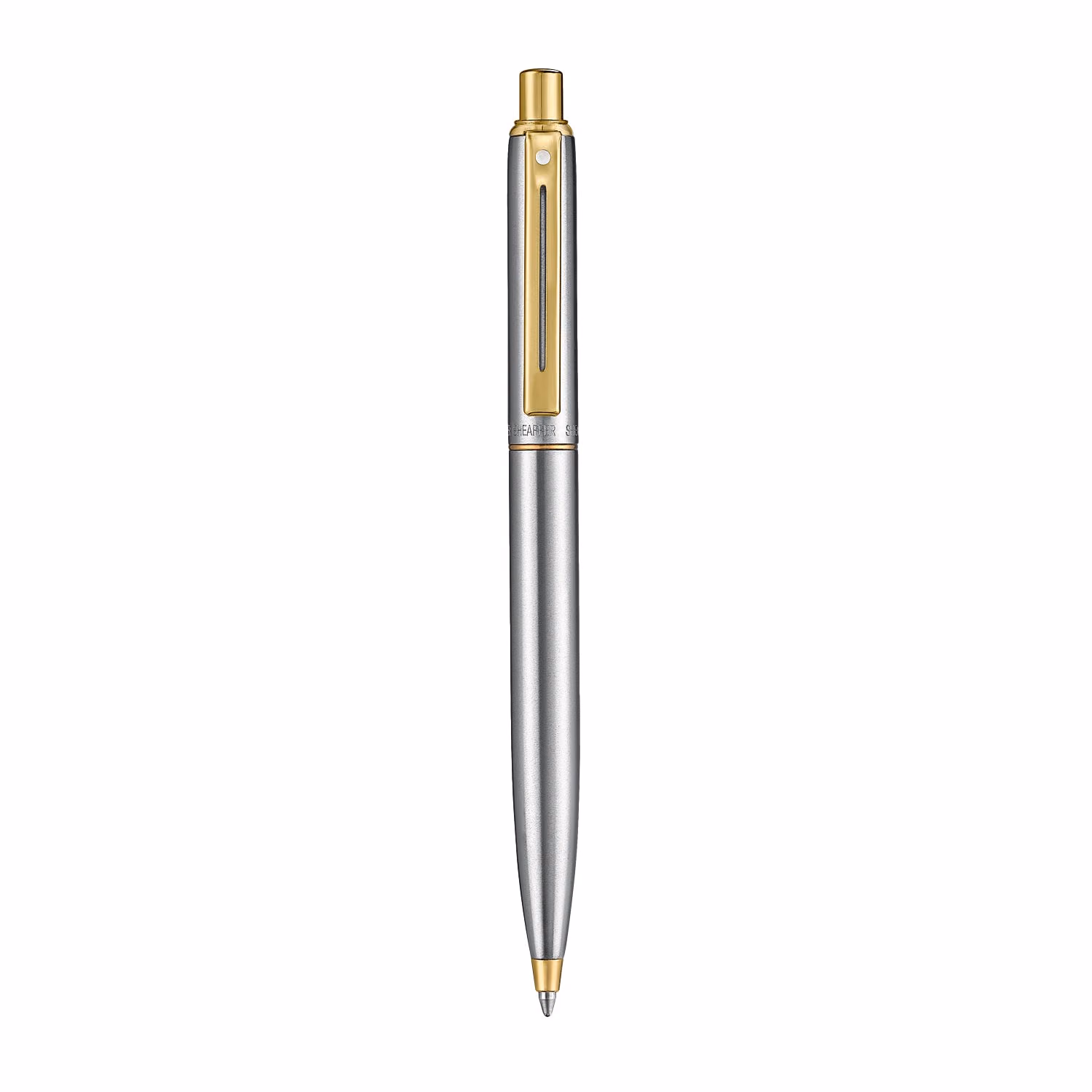 Sheaffer Sentinel Metal 333 Brushed Chrome Ballpoint Pen with Gold Trims image 4