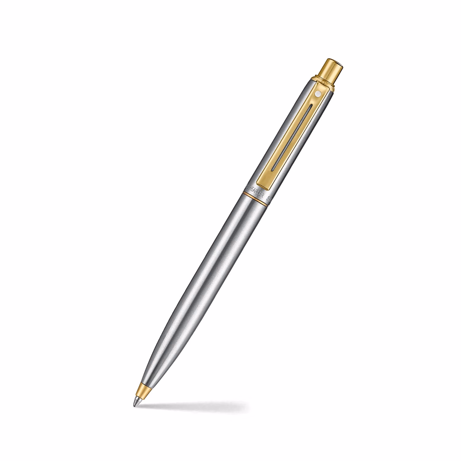 Sheaffer Sentinel Metal 333 Brushed Chrome Ballpoint Pen with Gold Trims image 1
