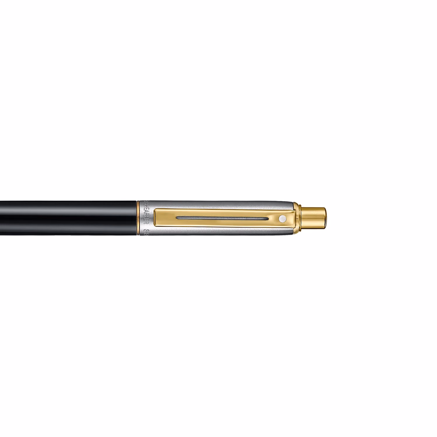 Sheaffer Sentinel Metal 335 Glossy Black Barrel and Brushed Chrome Ballpoint Pen with Gold Trims image 5