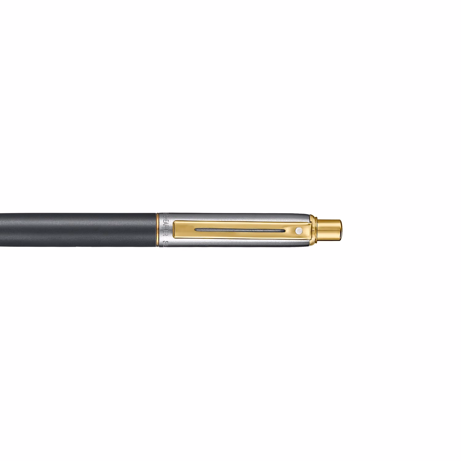 Sheaffer Sentinel Metal 334 Matte Black Barrel and Brushed Chrome Cap Ballpoint Pen with Gold Trims image 5