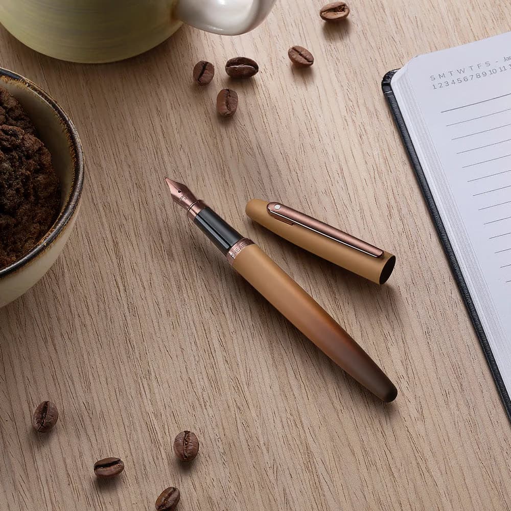 Sheaffer VFM 9428 Coffee Edition Matt Brown Fountain Pen with Regal Brown PVD Trims image 4