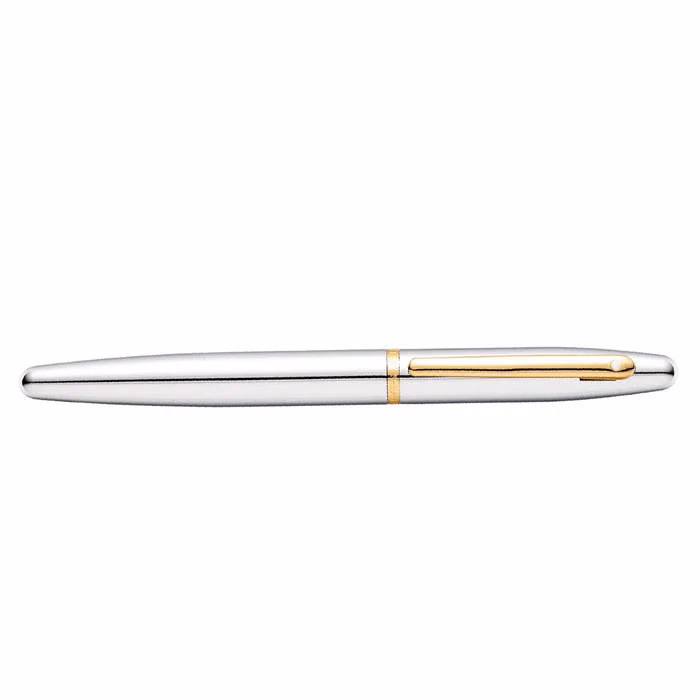 Sheaffer VFM Polished Chrome Fountain Pen With Gold Trims - Fine - Polished Chrome featuring Gold-tone trims