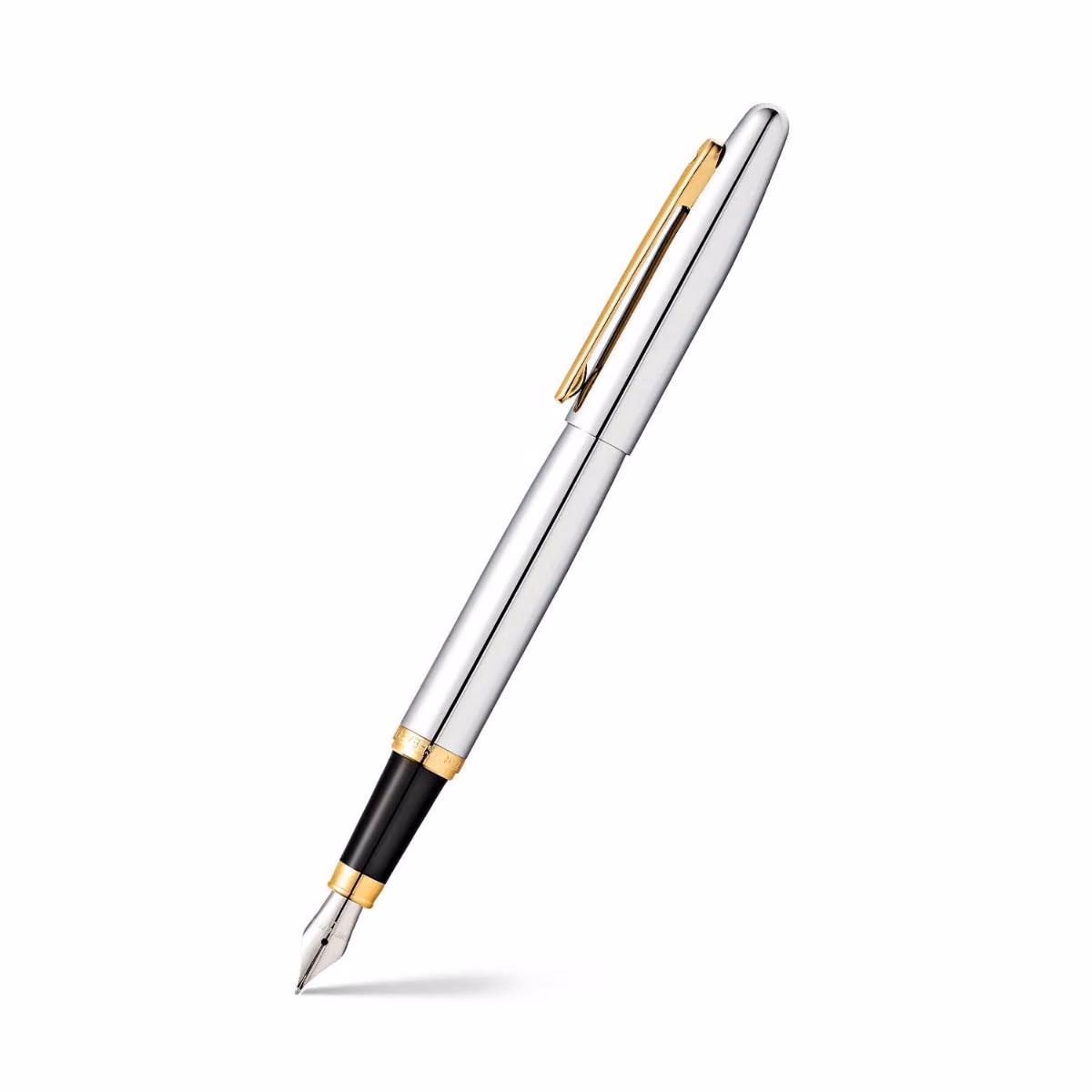 Sheaffer VFM Polished Chrome Fountain Pen With Gold Trims - Fine image 1