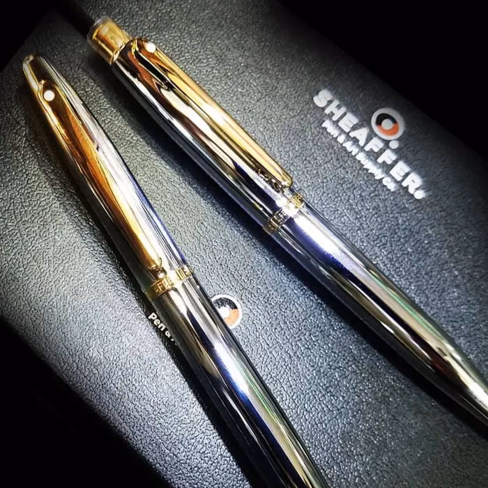 Sheaffer VFM Polished Chrome Rollerball Pen With Gold Trims image 3