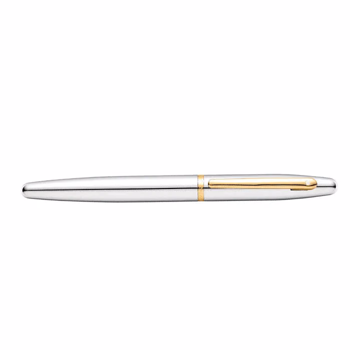 Sheaffer VFM Polished Chrome Rollerball Pen With Gold Trims - Polished Chrome featuring Gold-tone trims
