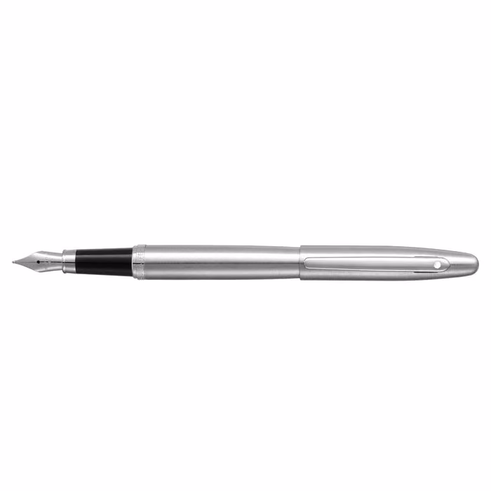 Sheaffer VFM 9426 Brushed Chrome Fountain Pen With Chrome Trim - Medium - VFM Brushed Chrome Chrome Trim - Medium
