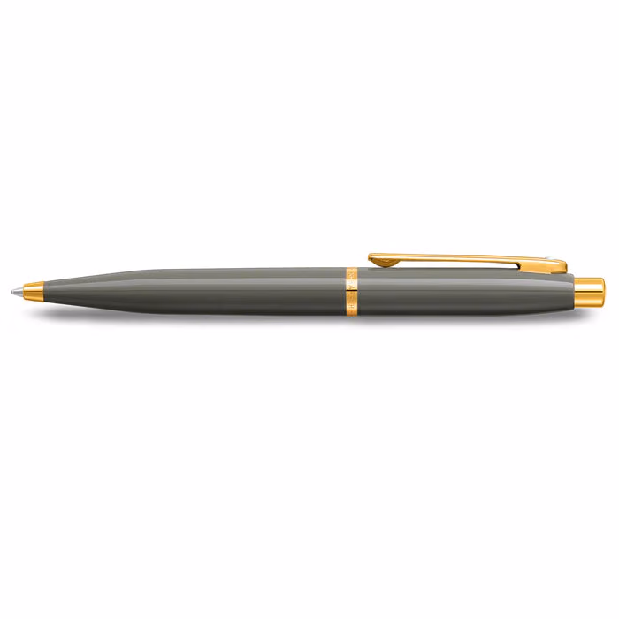 Sheaffer VFM 9427 Glossy Light Gray Ballpoint Pen With PVD Gold-Tone Trim image 3