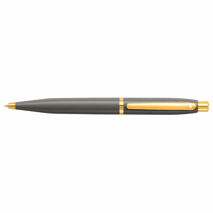 Sheaffer VFM 9427 Glossy Light Gray Ballpoint Pen With PVD Gold-Tone Trim - VFM Glossy Light Gray PVD Gold-Tone Trim
