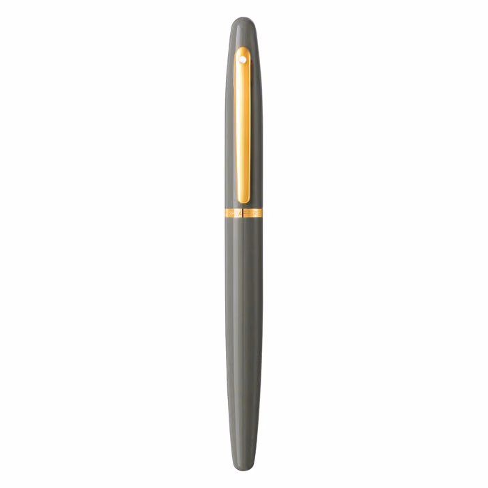 Sheaffer VFM 9427 Glossy Light Gray Rollerball Pen With PVD Gold-Tone Trim image 6