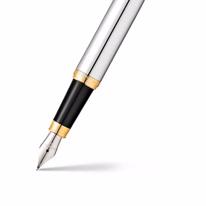 Sheaffer VFM Polished Chrome with Gold Trims Fountain Pen - Medium image 2
