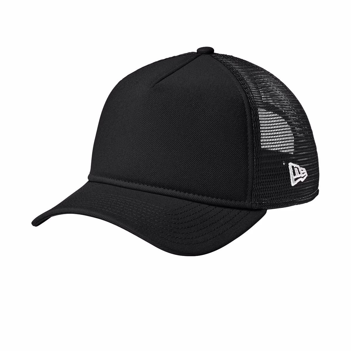 Custom Flag Black/ Black - New Era A-Frame Snapback Mesh Back Cap