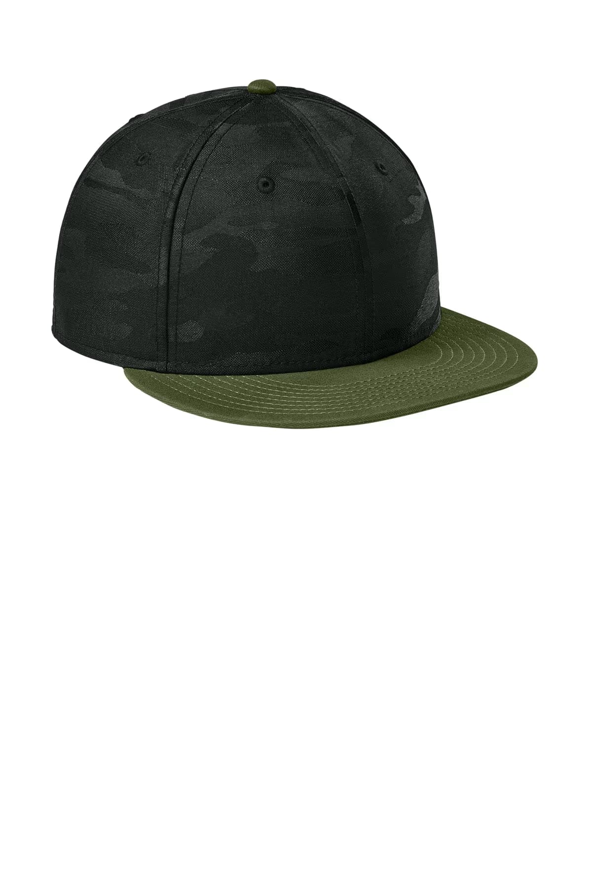 Flag Black/ Black Camo - New Era Camo Flat Bill Snapback Cap