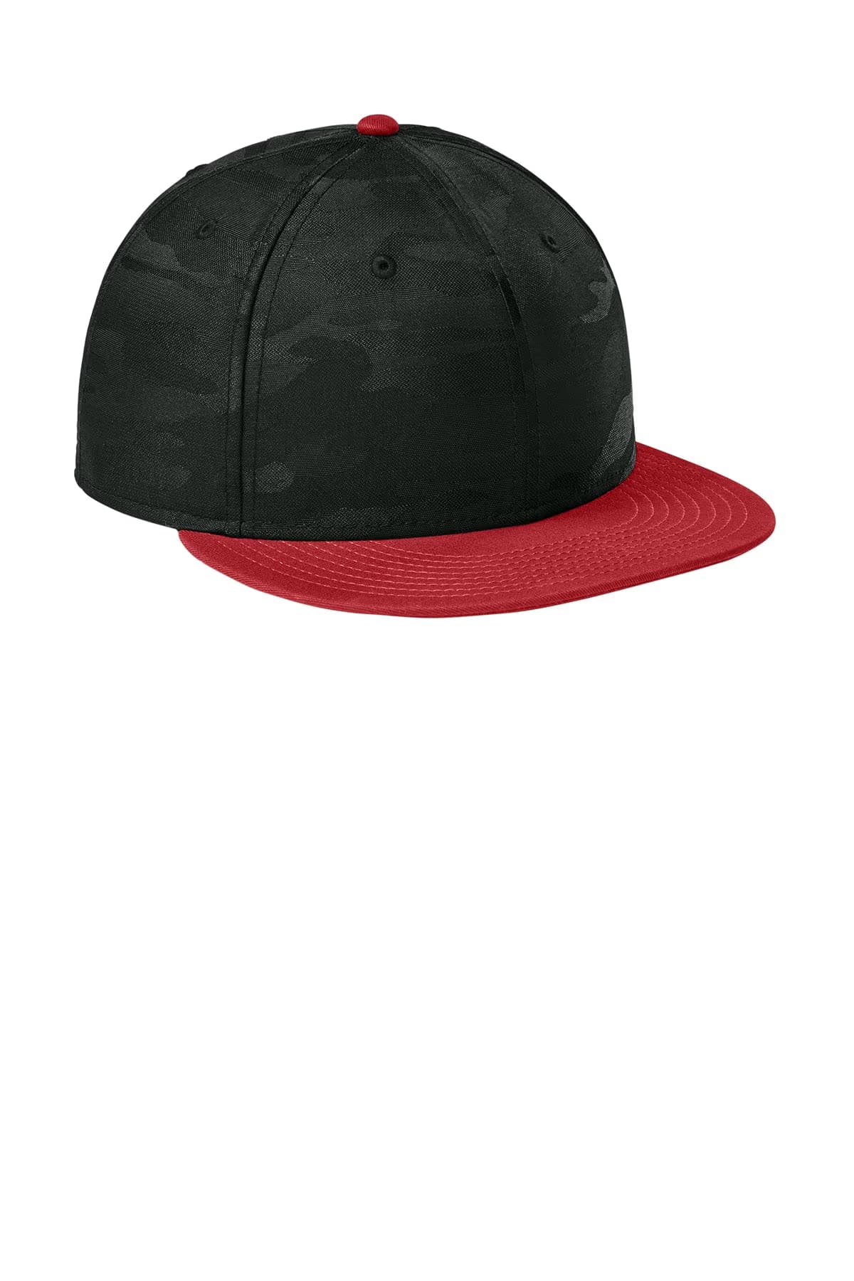 Flag Scarlet/ Black Camo - New Era Camo Flat Bill Snapback Cap