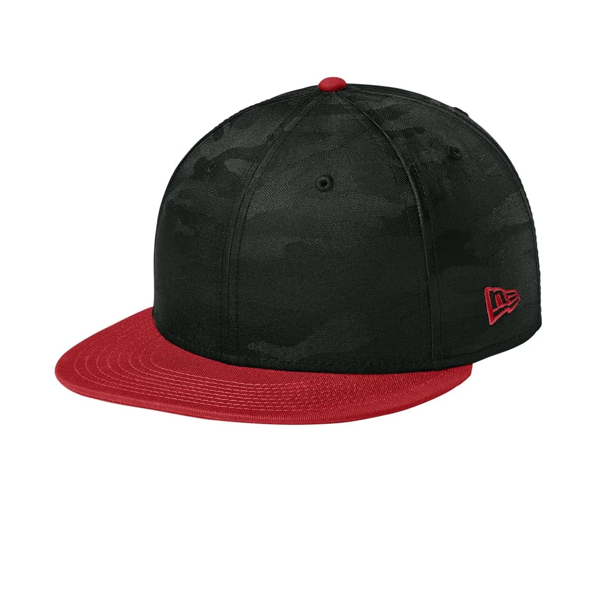 FlagScarlet-BlackCamo - New Era Camo Flat Bill Snapback Cap