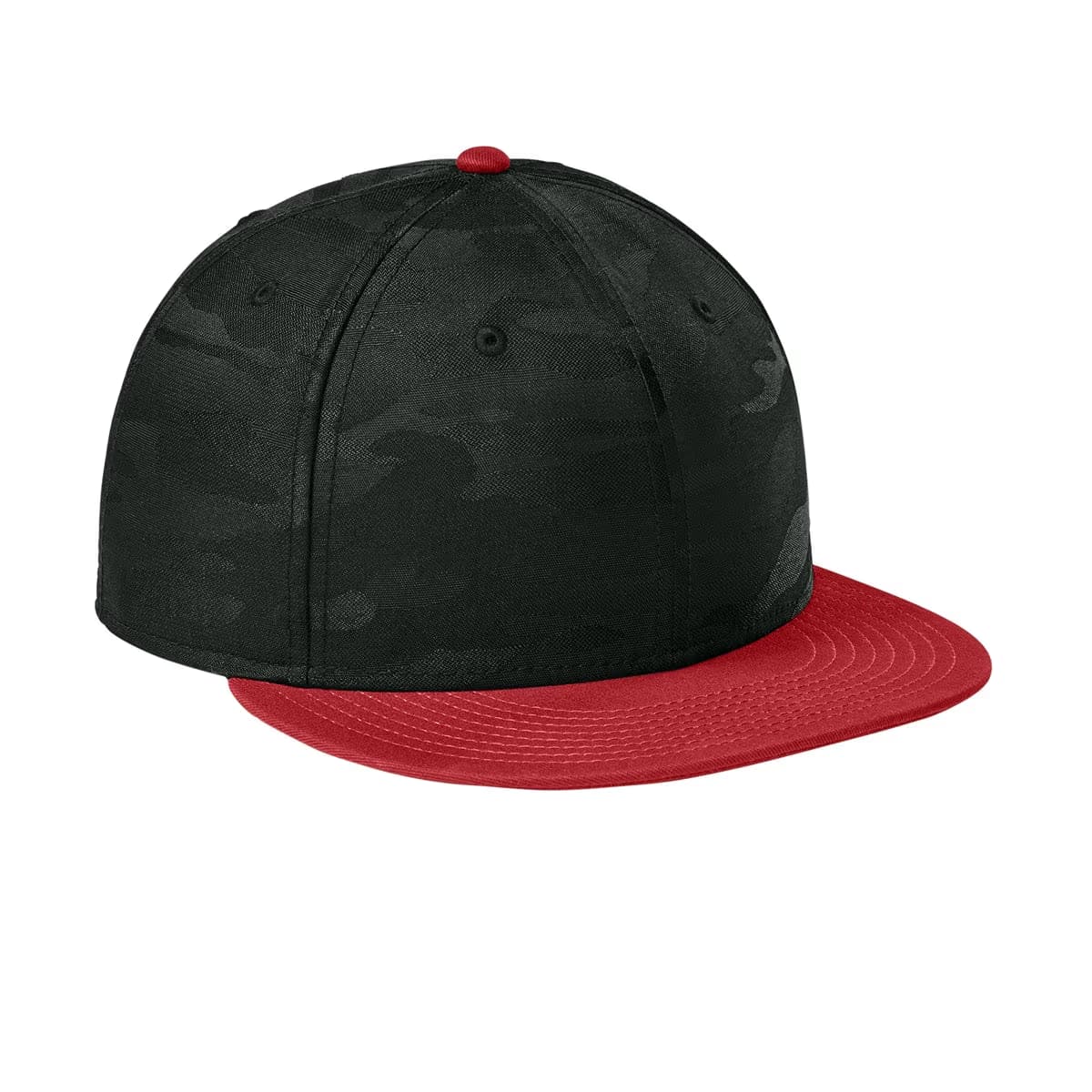 FlagScarlet-BlackCamo - New Era Camo Flat Bill Snapback Cap