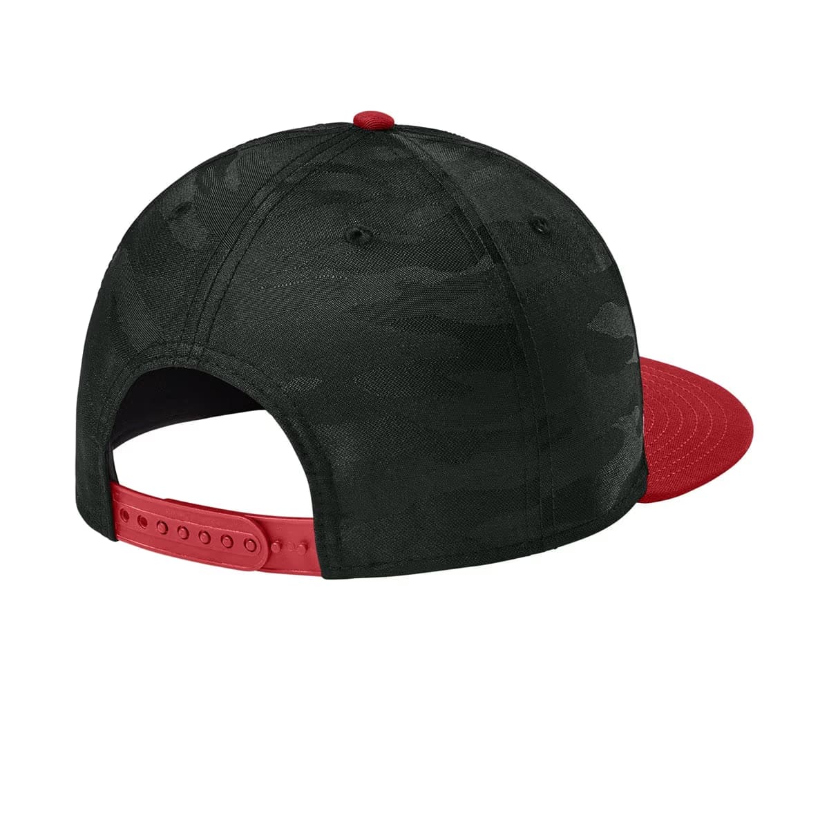 FlagScarlet-BlackCamo - New Era Camo Flat Bill Snapback Cap