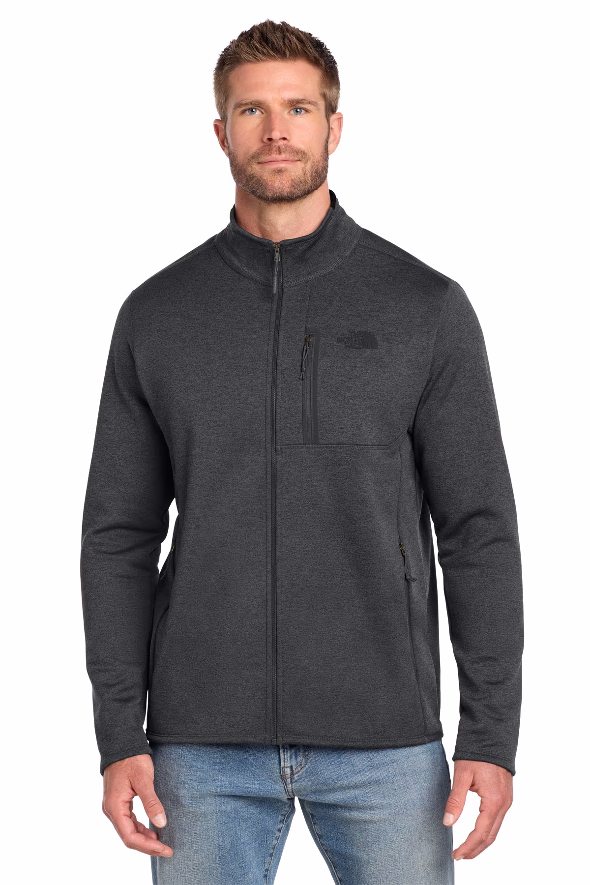 Custom The North Face Skyline Full-Zip Fleece Jacket NF0A7V64 - TNF Dark Grey Heather
