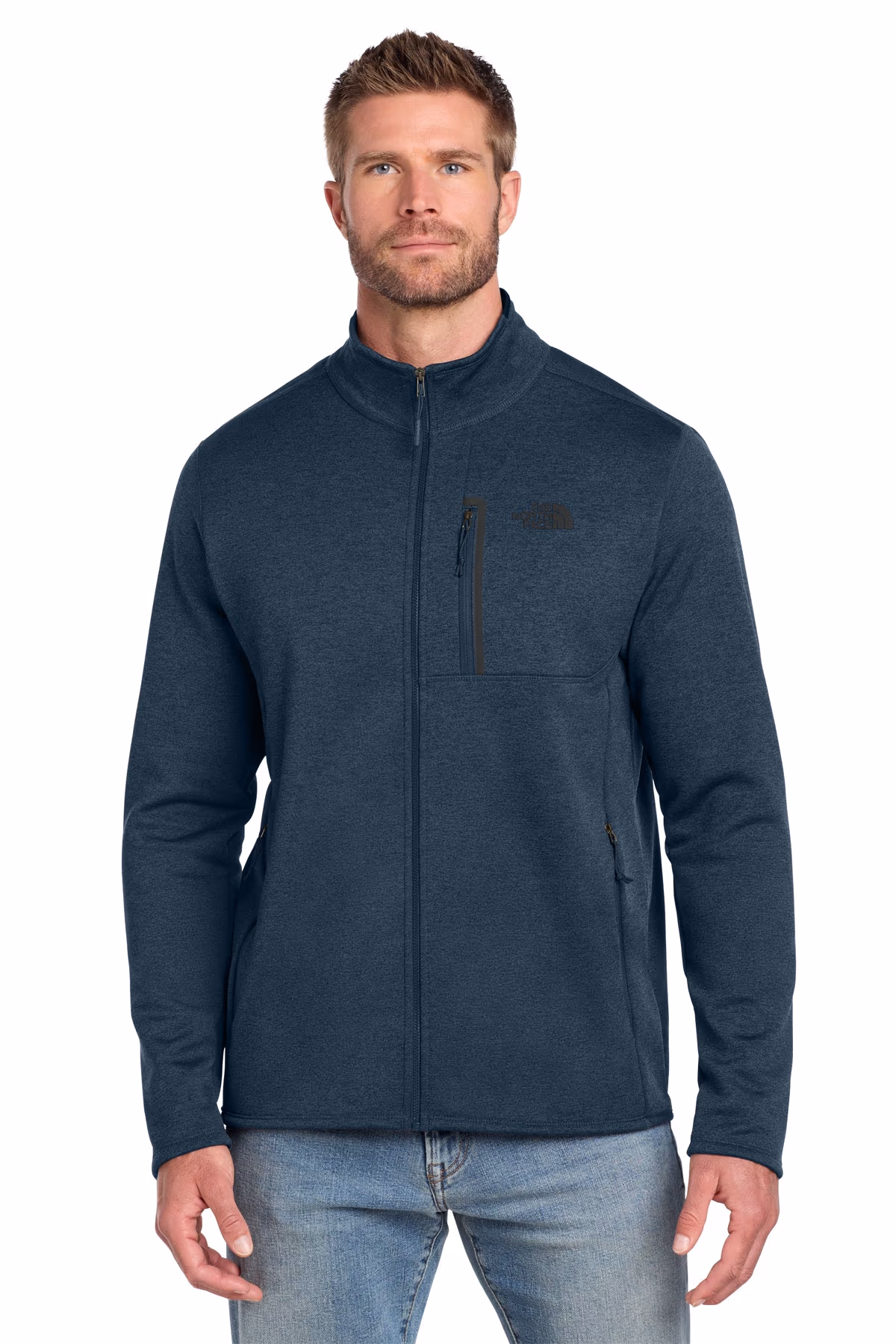Custom The North Face Skyline Full-Zip Fleece Jacket NF0A7V64 - Urban Navy Heather