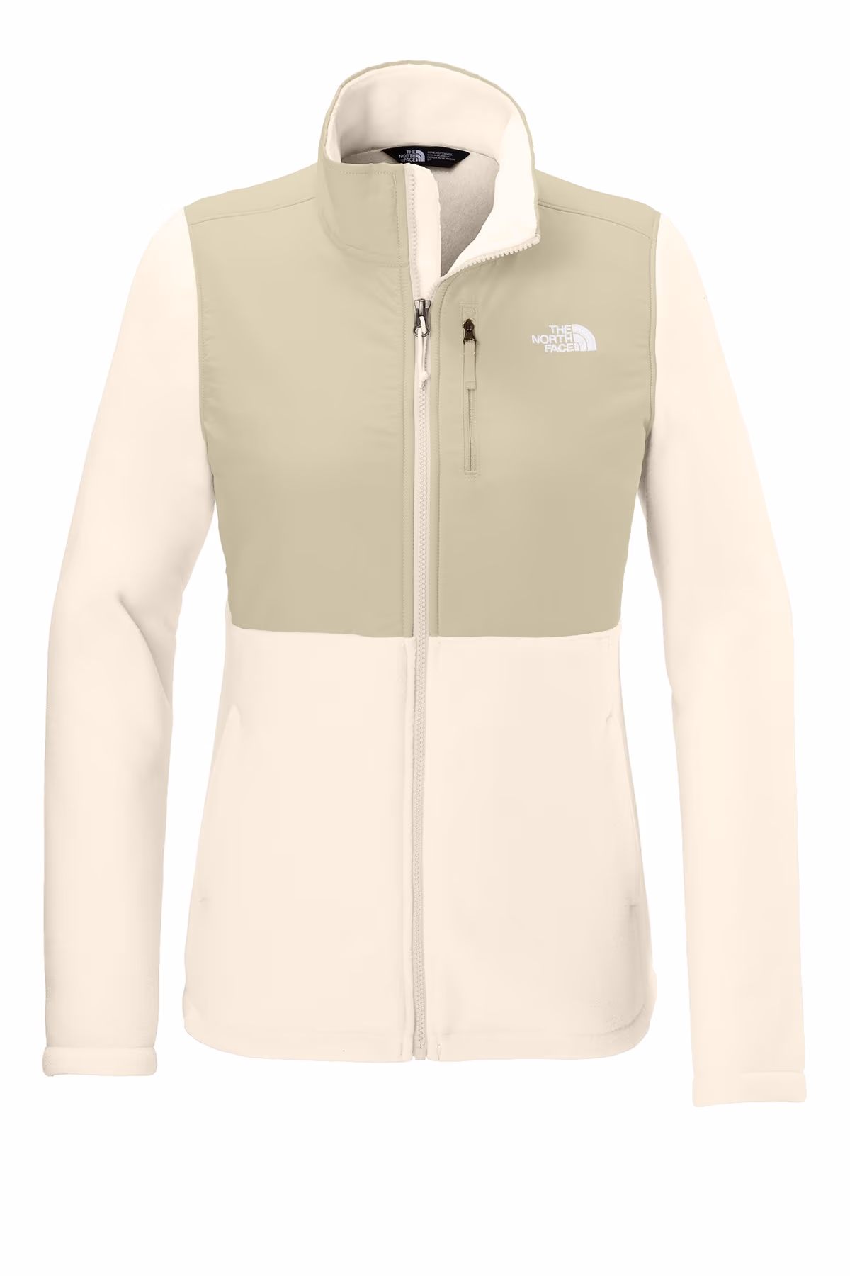 Custom The North Face Women’s Highest Peak Full-Zip Fleece Jacket NF0A8BUR - Gardenia White/ Gravel
