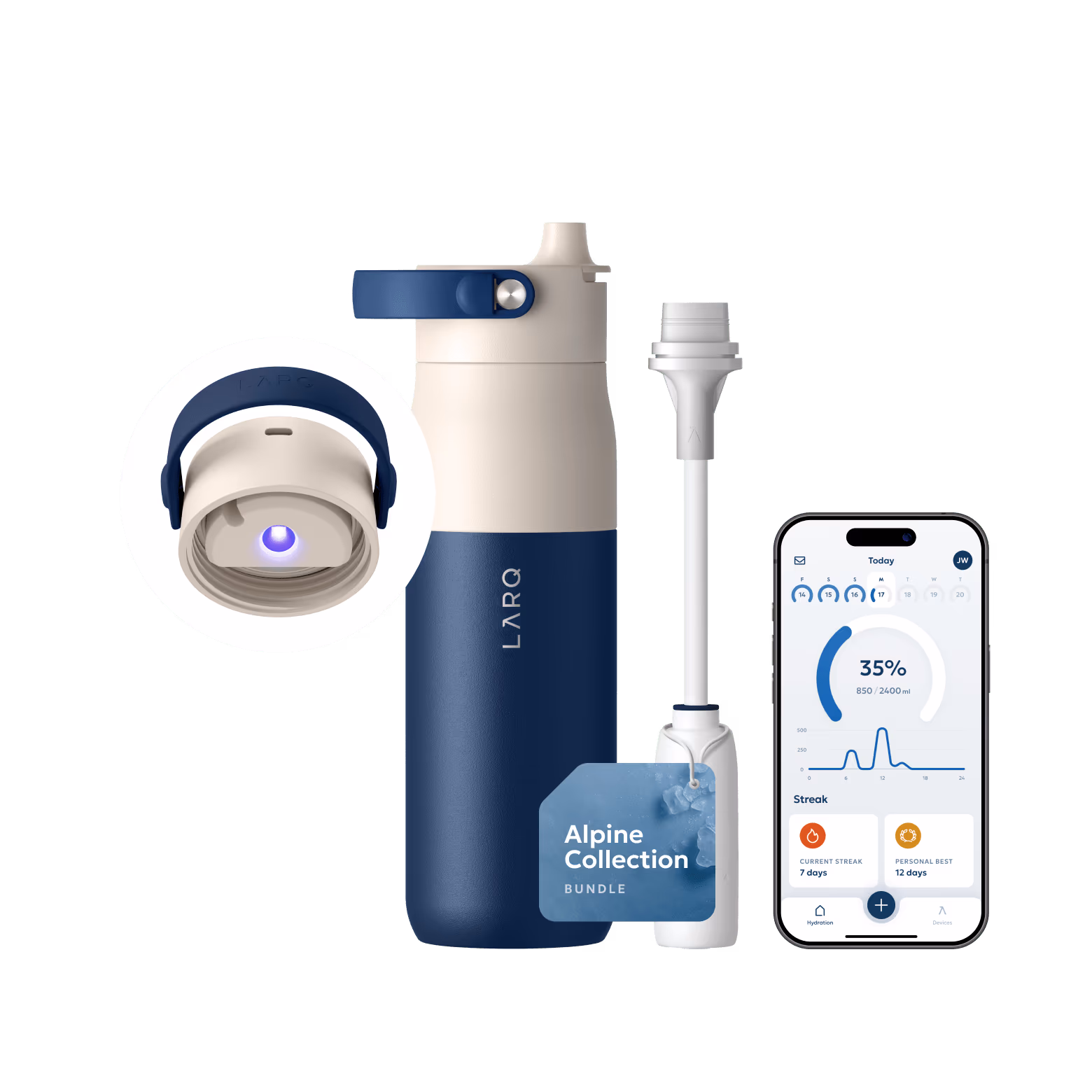 LARQ Bottle PureVis™ 2 - Arctic Blue