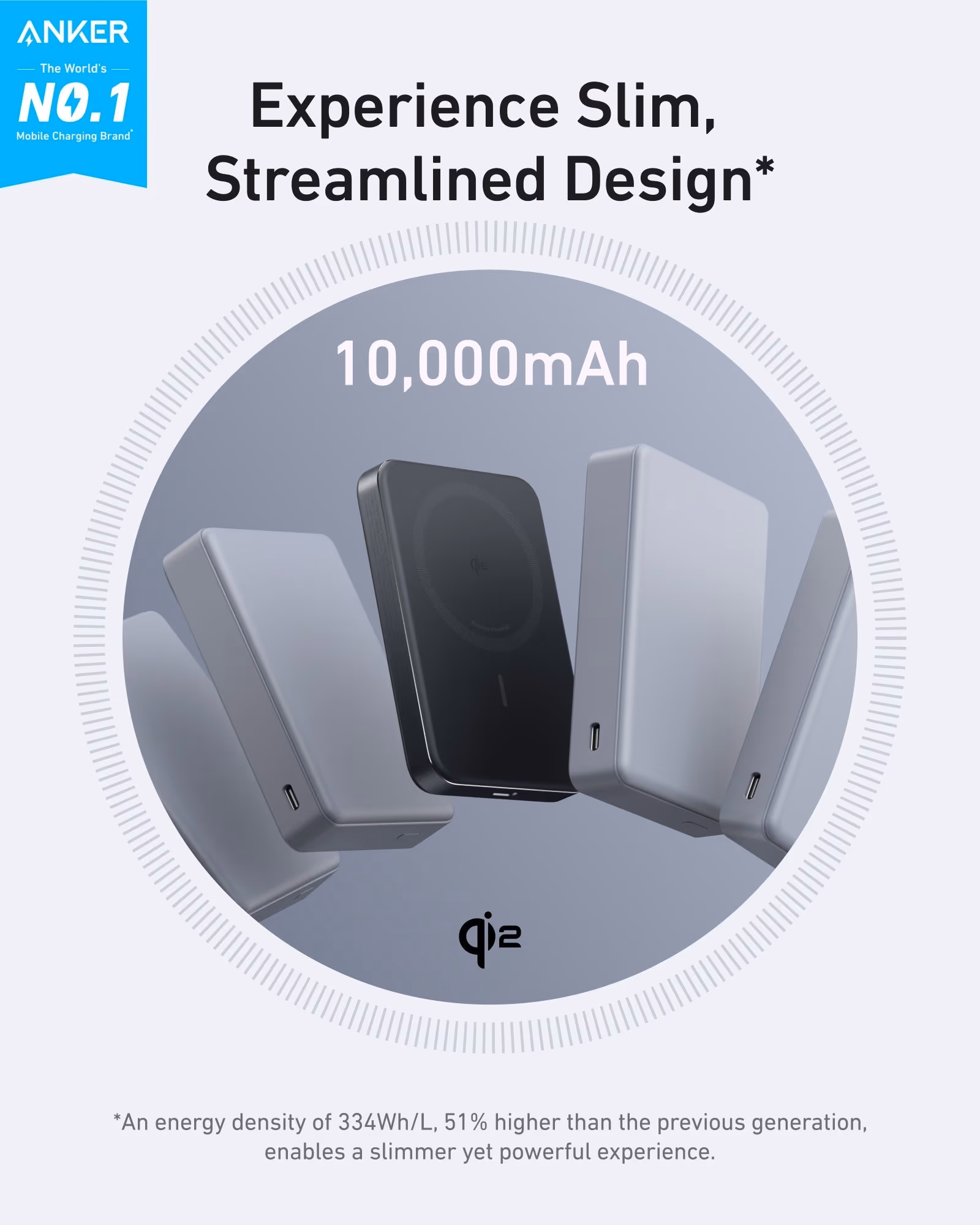 Anker slim 10000mAh Qi2 battery