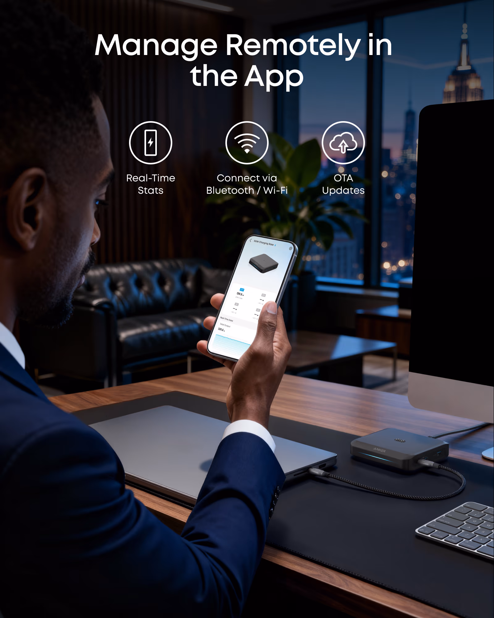 Anker charging base real-time stats