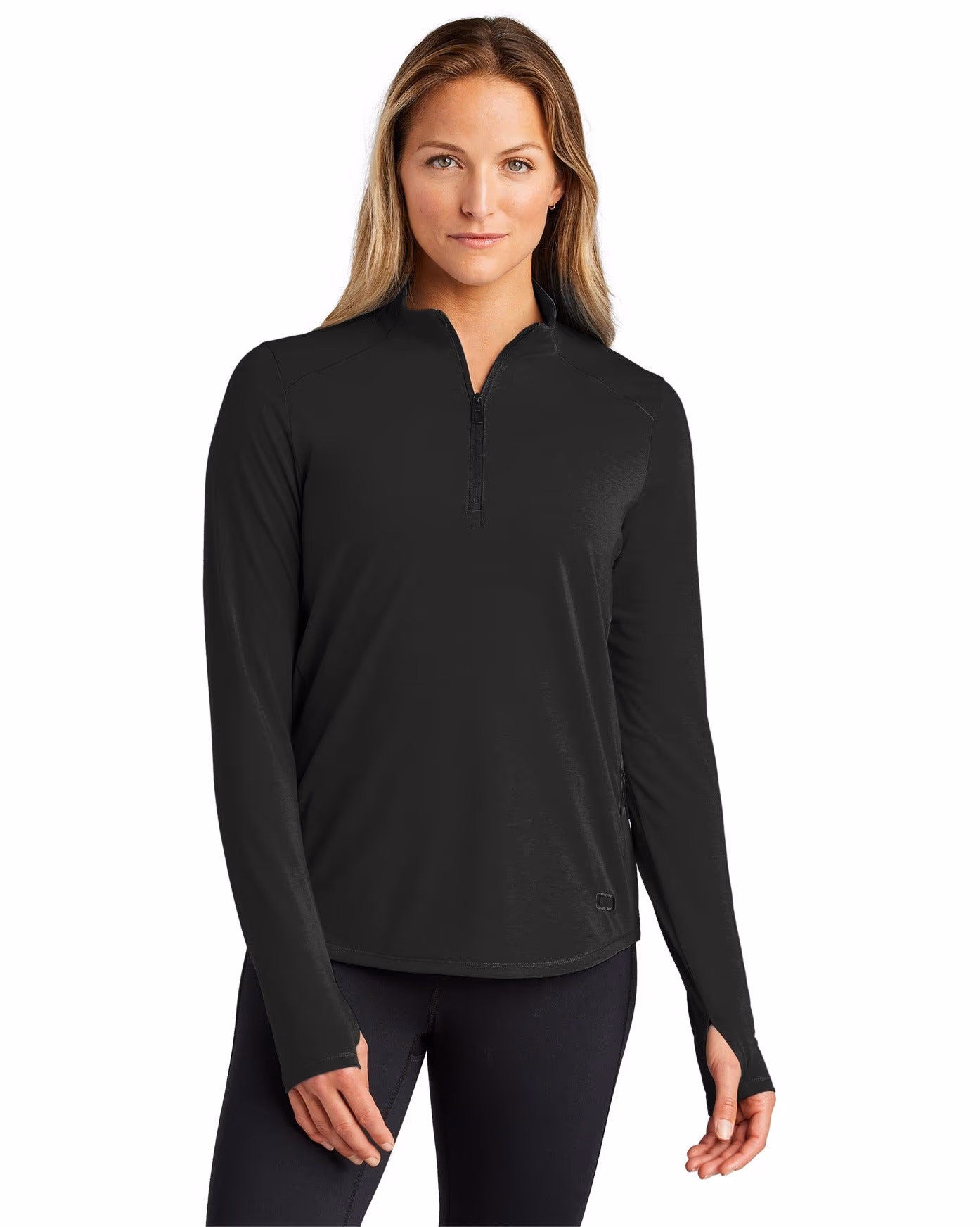 Custom OGIO Women's Motion 1/4-Zip, Blacktop, front view