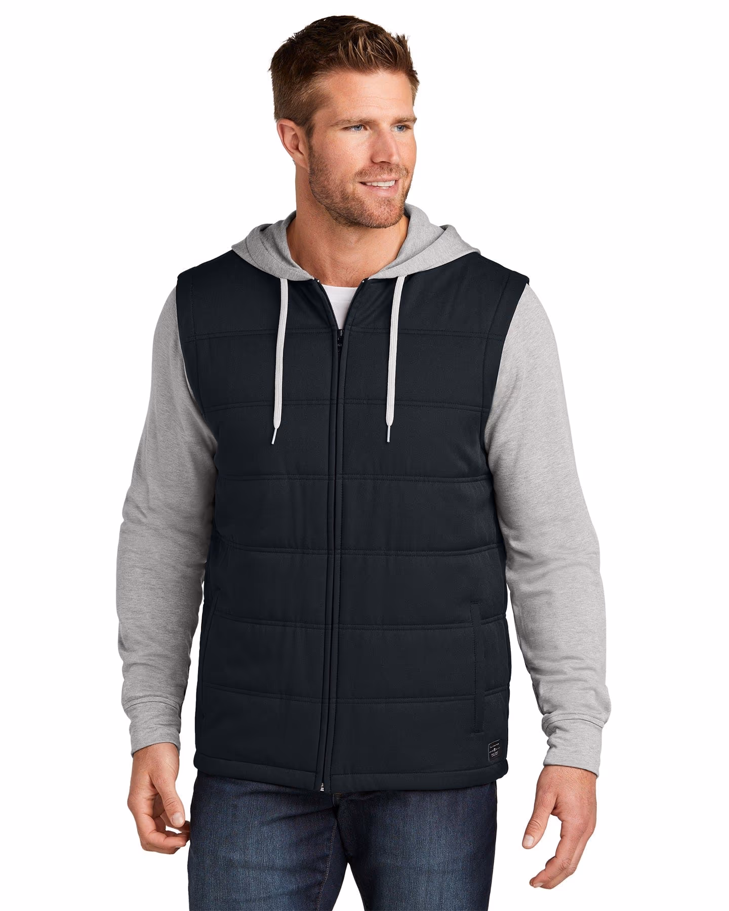 Custom TravisMathew Tides Up Hooded Jacket, Black/ Grey Heather