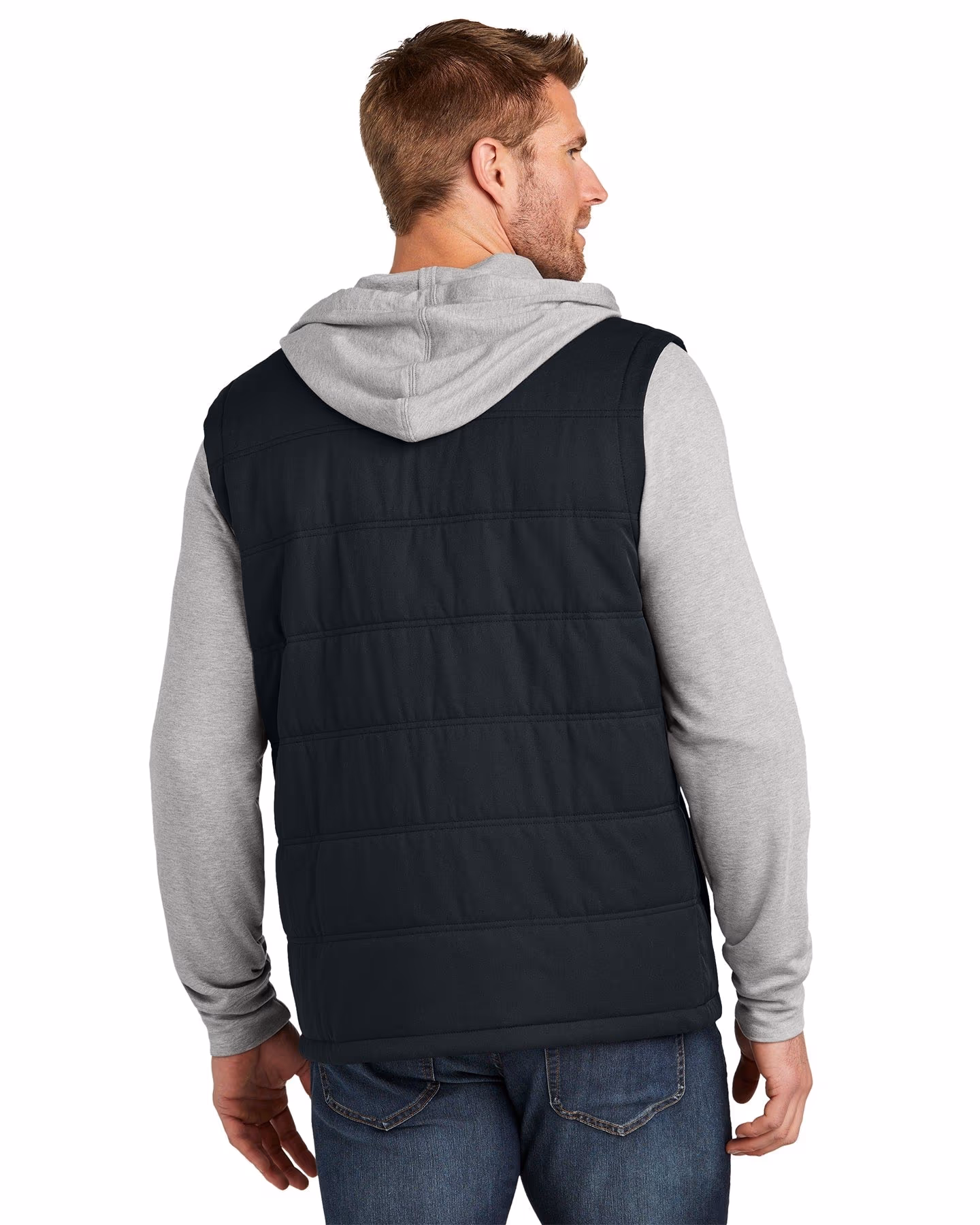 Custom TravisMathew Tides Up Hooded Jacket, Black/ Grey Heather