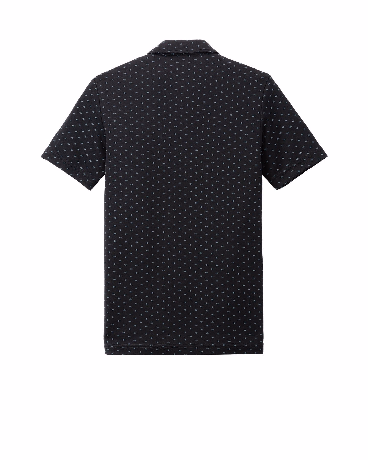 Custom TravisMathew Oceanside Geo Polo, Black/ Aegean Blue, front view
