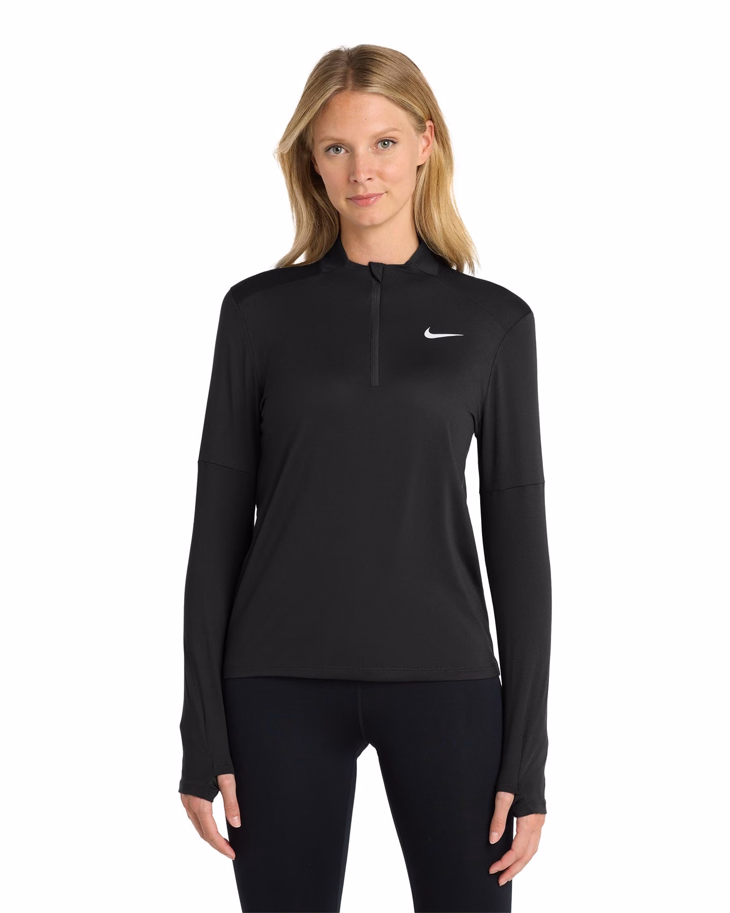 Custom Nike Women's Dri-FIT Element 1/2-Zip Top NKDH4951 - Black