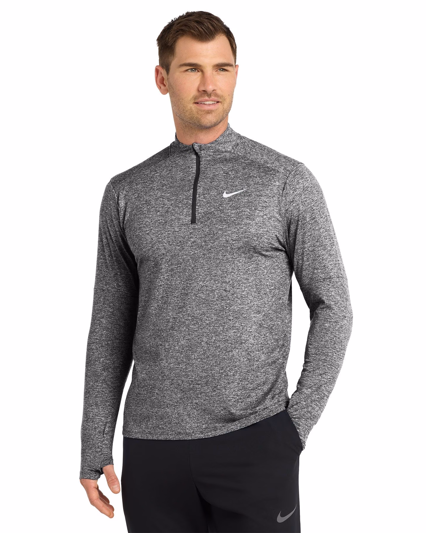 Custom Nike Dri-FIT Element 1/2-Zip Top NKDH4949 - Black Heather