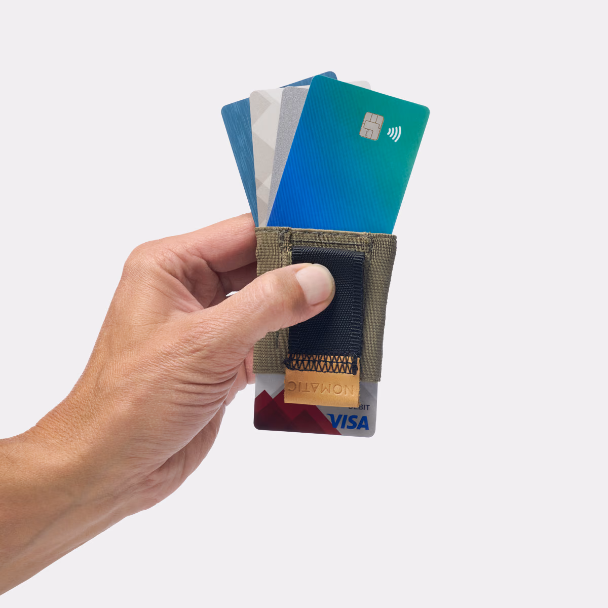 Olive With Leather Tab - Nomatic Wallet