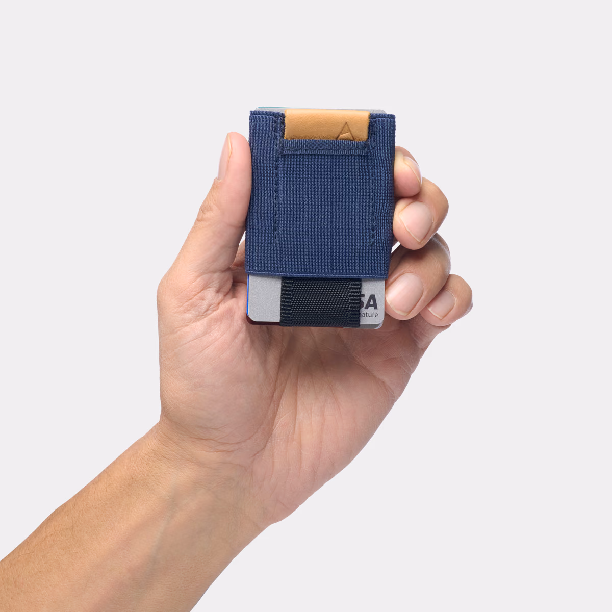 Navy With Leather Tab - Nomatic Wallet