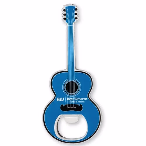 Custom Guitar-Shaped Bottle Opener, Magnetic Back