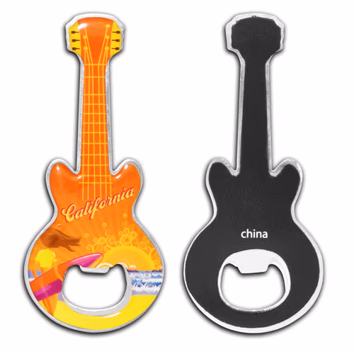 Custom Guitar-Shaped Bottle Opener, Magnetic Back