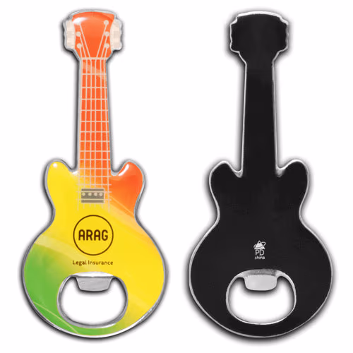 Custom Guitar-Shaped Bottle Opener, Magnetic Back